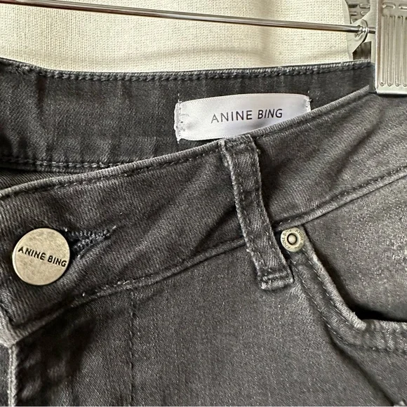 Anine Bing charcoal black distressed skinny jeans - Picture 7 of 8